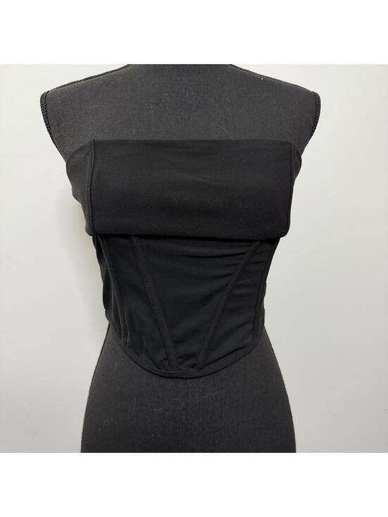 Tops - Alive Girl Black Strapless Corset Tube Top Zip Back Baddie Size 10